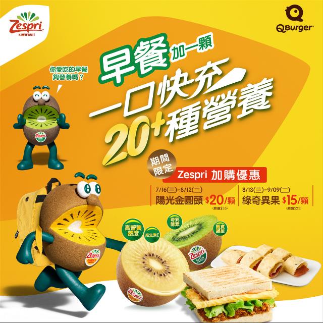 早餐加一顆Zespri，一口快充超過 20 種營養！